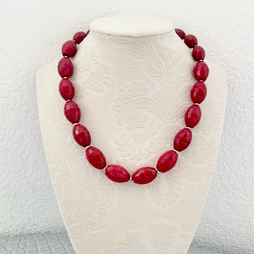 White House Black Market Dyed Jade Necklace